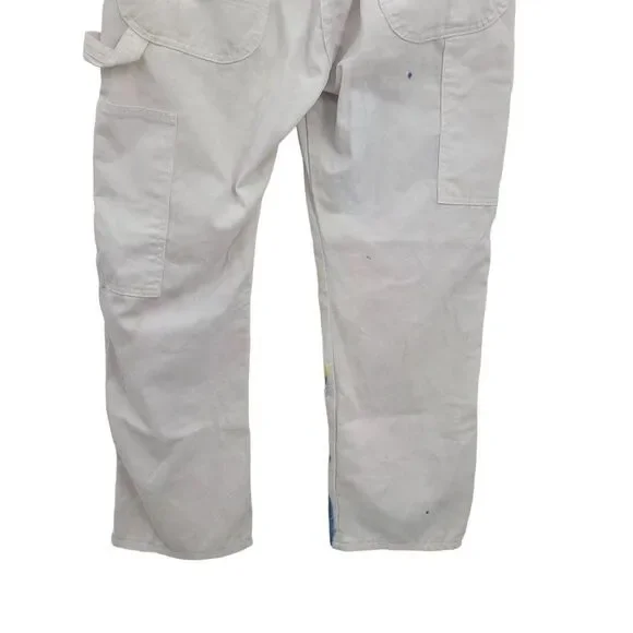 Unisex‎ Upcycled White Painters Pants 34x30 Multicolor Party Graffiti Streetwear